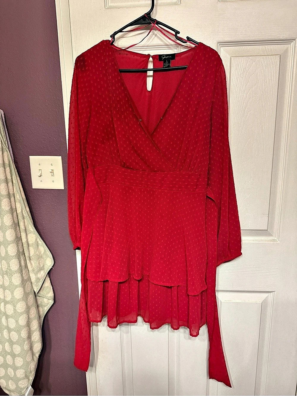 Jumps Red Polka Dot Mini Dress Size Large Like New